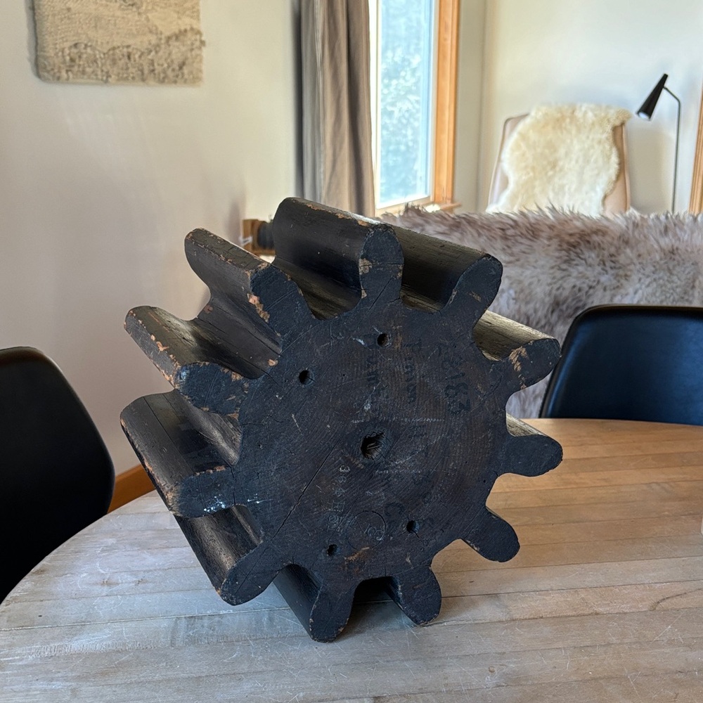Huge Antique Wooden Cog